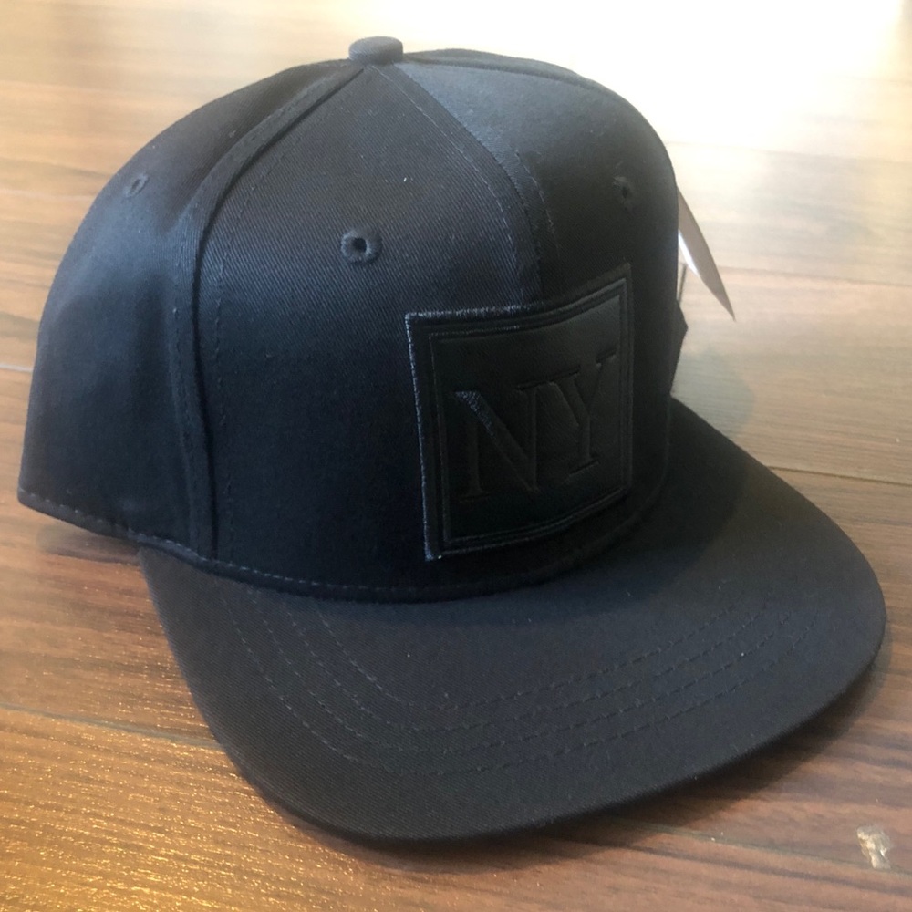 Black NY Hat Black on Black Patch